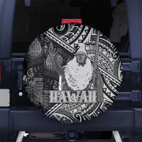 Hawaii King Kamehameha Spare Tire Cover With Hawaiian Ipu Motifs Black Version