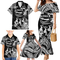 Hawaii Beautiful Hula Dancers Family Matching Mermaid Dress and Hawaiian Shirt With Ipu Keke And Pahu Drum