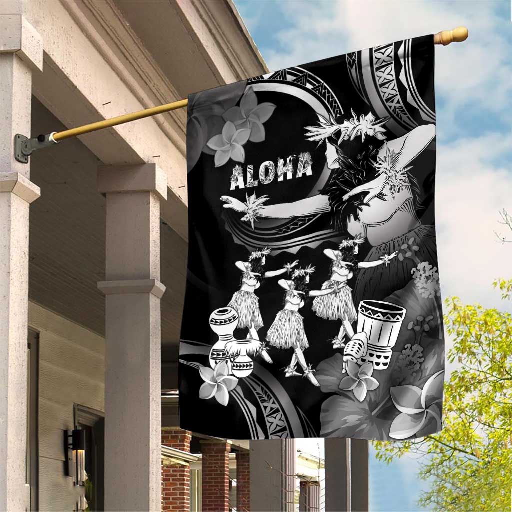 Hawaii Beautiful Hula Dancers Garden Flag With Ipu Keke And Pahu Drum LT05 House Flag Black - Polynesian Pride