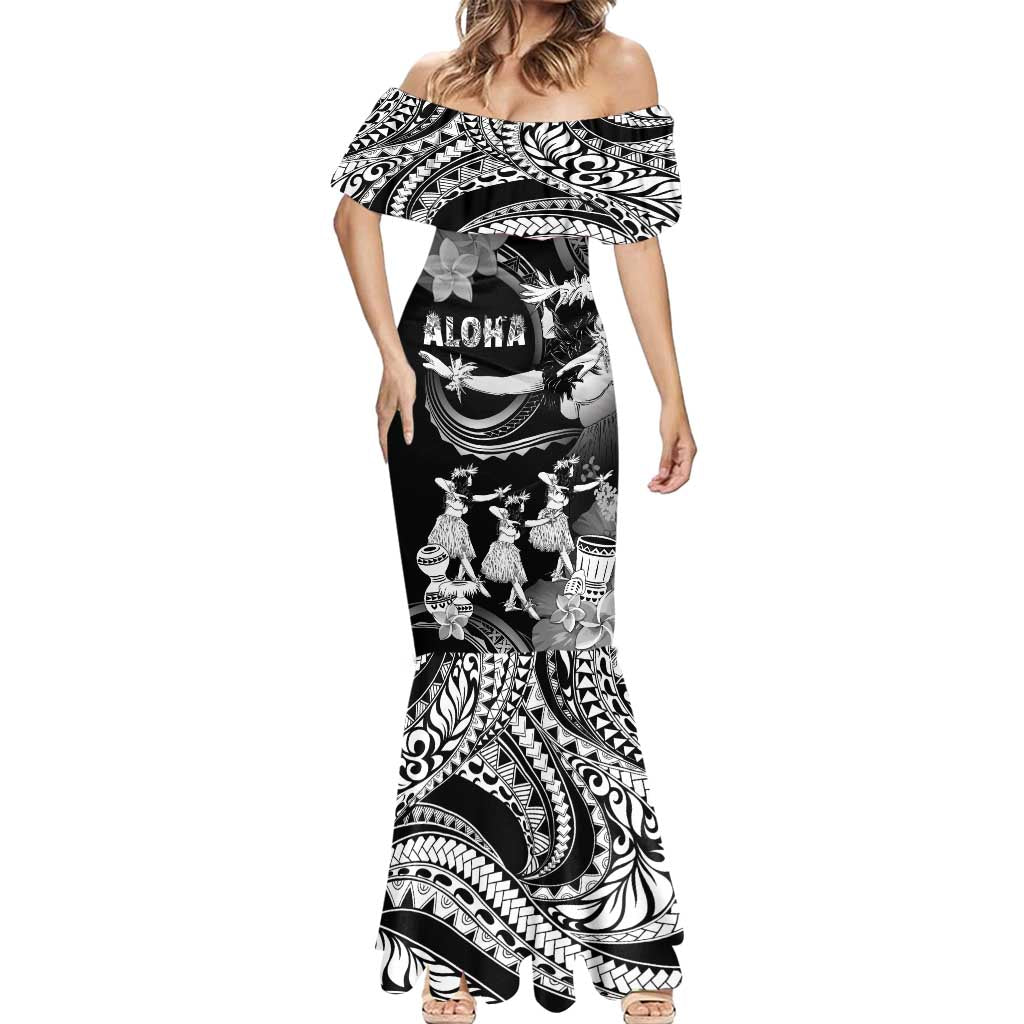 Hawaii Beautiful Hula Dancers Mermaid Dress With Ipu Keke And Pahu Drum