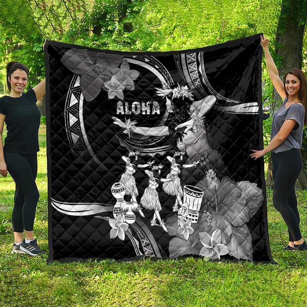 Hawaii Beautiful Hula Dancers Quilt With Ipu Keke And Pahu Drum