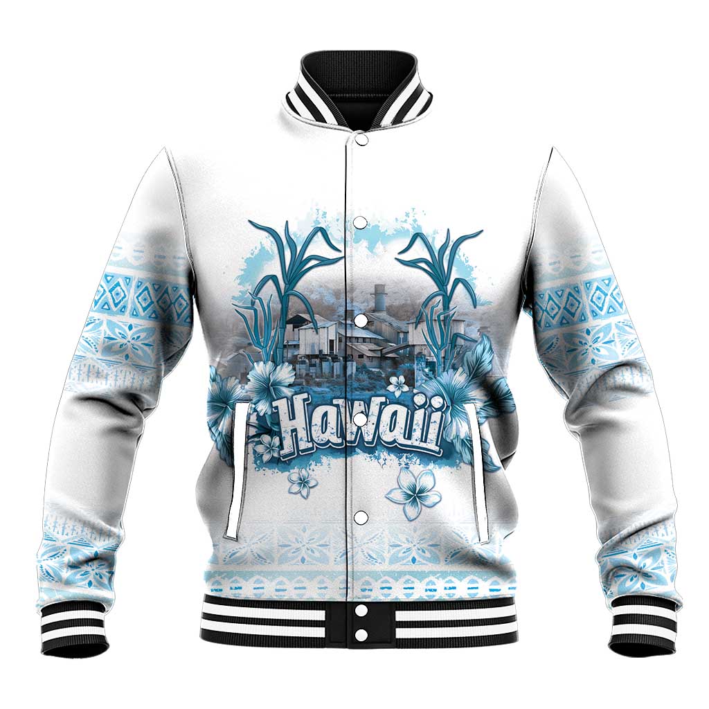 Hawaii Sugar Plantation Baseball Jacket With Hawaiian Tapa Pattern