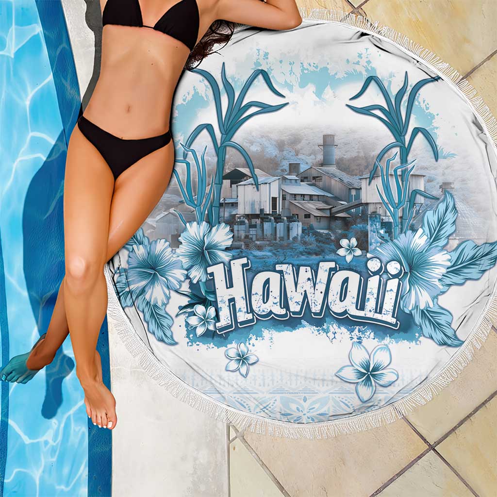 Hawaii Sugar Plantation Beach Blanket With Hawaiian Tapa Pattern