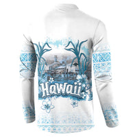 Hawaii Sugar Plantation Button Sweatshirt With Hawaiian Tapa Pattern