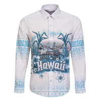 Hawaii Sugar Plantation Family Matching Off The Shoulder Long Sleeve Dress and Hawaiian Shirt With Hawaiian Tapa Pattern