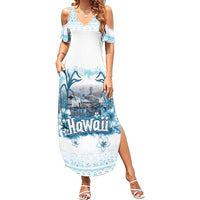 Hawaii Sugar Plantation Family Matching Summer Maxi Dress and Hawaiian Shirt With Hawaiian Tapa Pattern