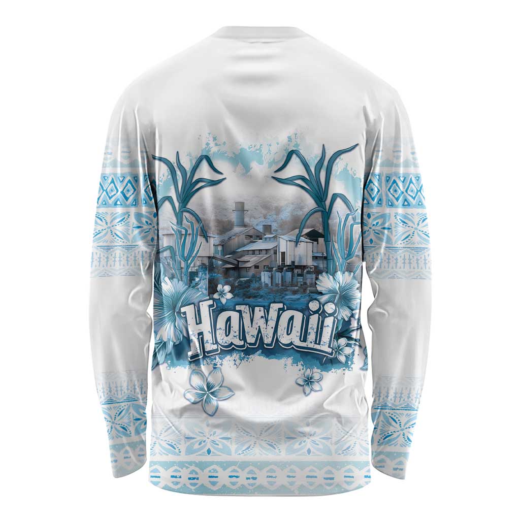 Hawaii Sugar Plantation Long Sleeve Shirt With Hawaiian Tapa Pattern