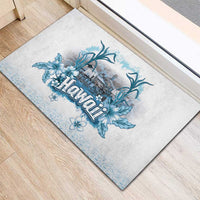 Hawaii Sugar Plantation Rubber Doormat With Hawaiian Tapa Pattern