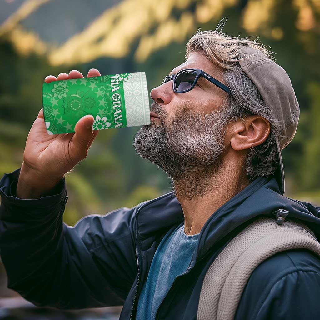 Cook Islands Maori Language Week 4 in 1 Can Cooler Tumbler Pacific Tapa Pattern