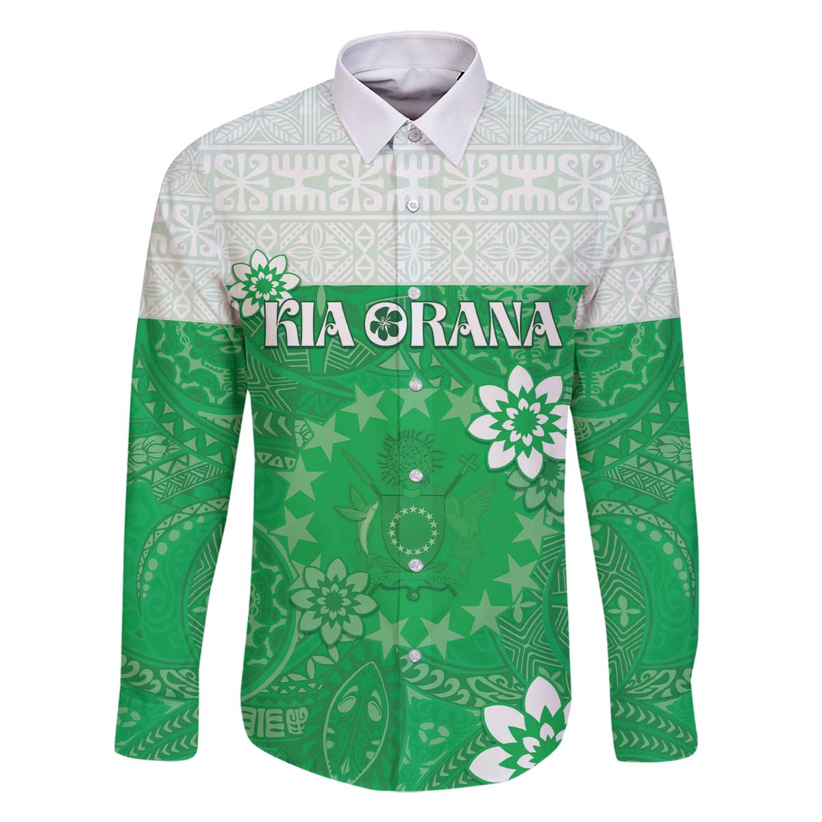 Cook Islands Maori Language Week Family Matching Off The Shoulder Long Sleeve Dress and Hawaiian Shirt Pacific Tapa Pattern