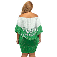 Cook Islands Maori Language Week Family Matching Off Shoulder Short Dress and Hawaiian Shirt Pacific Tapa Pattern