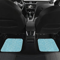 Hawaii Shell Tiare Anthurium Heliconia Lei Car Mats With Tapa Pattern Baby Blue