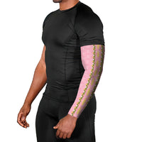 Hawaii Shell Tiare Anthurium Heliconia Lei Arm Sleeves With Tapa Pattern Baby Pink