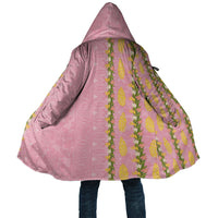 Hawaii Shell Tiare Anthurium Heliconia Lei Cloak With Tapa Pattern Baby Pink