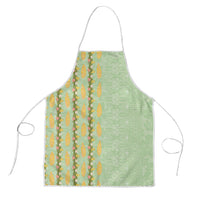 Hawaii Shell Tiare Anthurium Heliconia Lei Apron With Tapa Pattern Baby Green