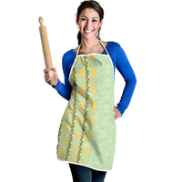 Hawaii Shell Tiare Anthurium Heliconia Lei Apron With Tapa Pattern Baby Green