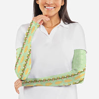 Hawaii Shell Tiare Anthurium Heliconia Lei Arm Sleeves With Tapa Pattern Baby Green