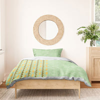 Hawaii Shell Tiare Anthurium Heliconia Lei Bedding Set With Tapa Pattern Baby Green