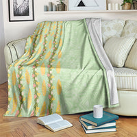 Hawaii Shell Tiare Anthurium Heliconia Lei Blanket With Tapa Pattern Baby Green