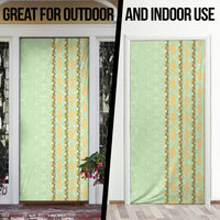 Hawaii Shell Tiare Anthurium Heliconia Lei Door Cover With Tapa Pattern Baby Green