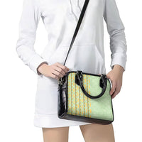 Hawaii Shell Tiare Anthurium Heliconia Lei Shoulder Handbag With Tapa Pattern Baby Green