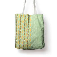 Hawaii Shell Tiare Anthurium Heliconia Lei Tote Bag With Tapa Pattern Baby Green