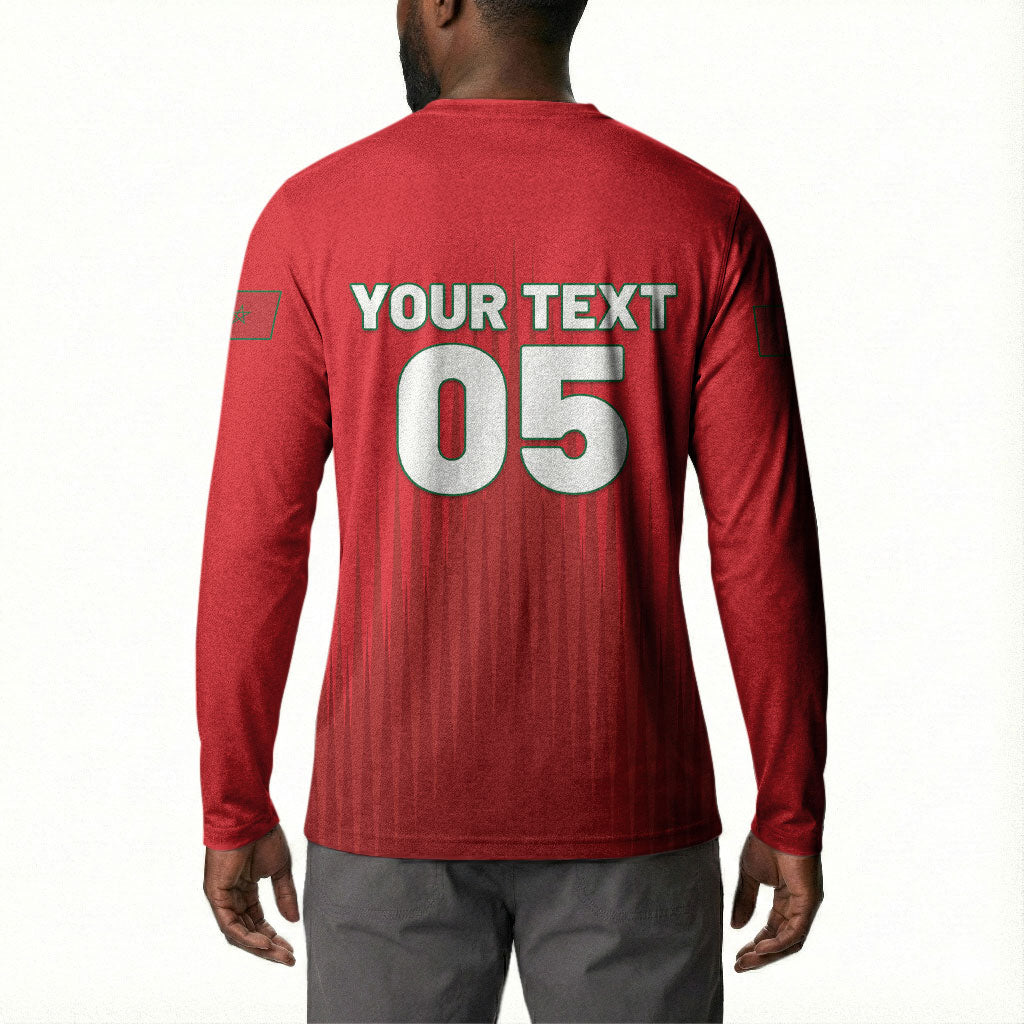 Custom Morocco Football 2026 Button Sweatshirt Atlas Lions Breathtaking Victory Red Version