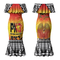 Papua New Guinea Independence Day Couples Matching Mermaid Dress and Long Sleeve Button Shirt One People One Nation One PNG LT05 - Polynesian Pride