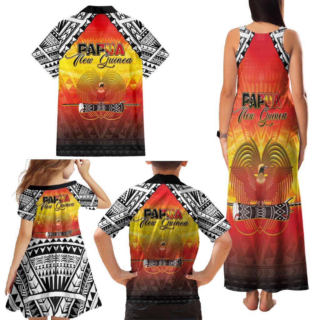 Papua New Guinea 49th Independence Day Family Matching Tank Maxi Dress and Hawaiian Shirt One People One Nation One PNG
