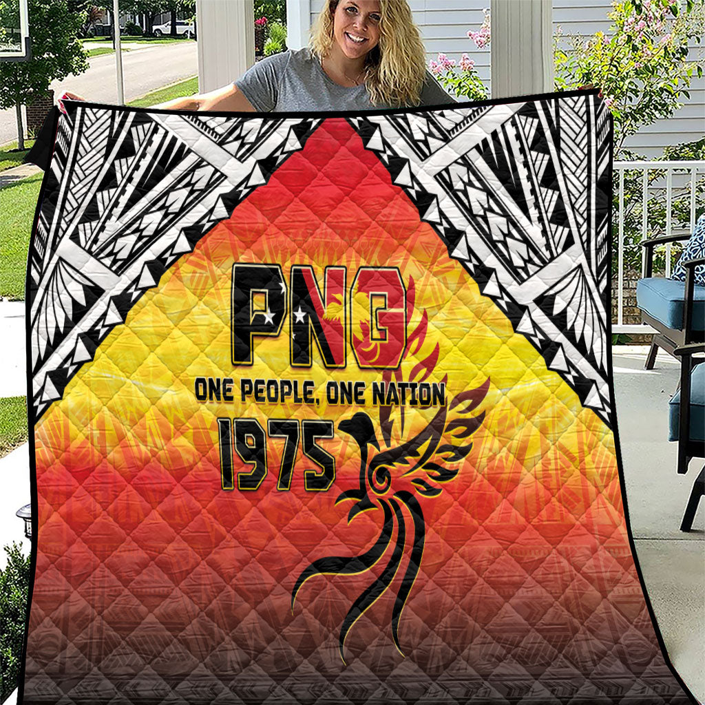 Papua New Guinea Independence Day Quilt One People One Nation One PNG LT05 Yellow - Polynesian Pride