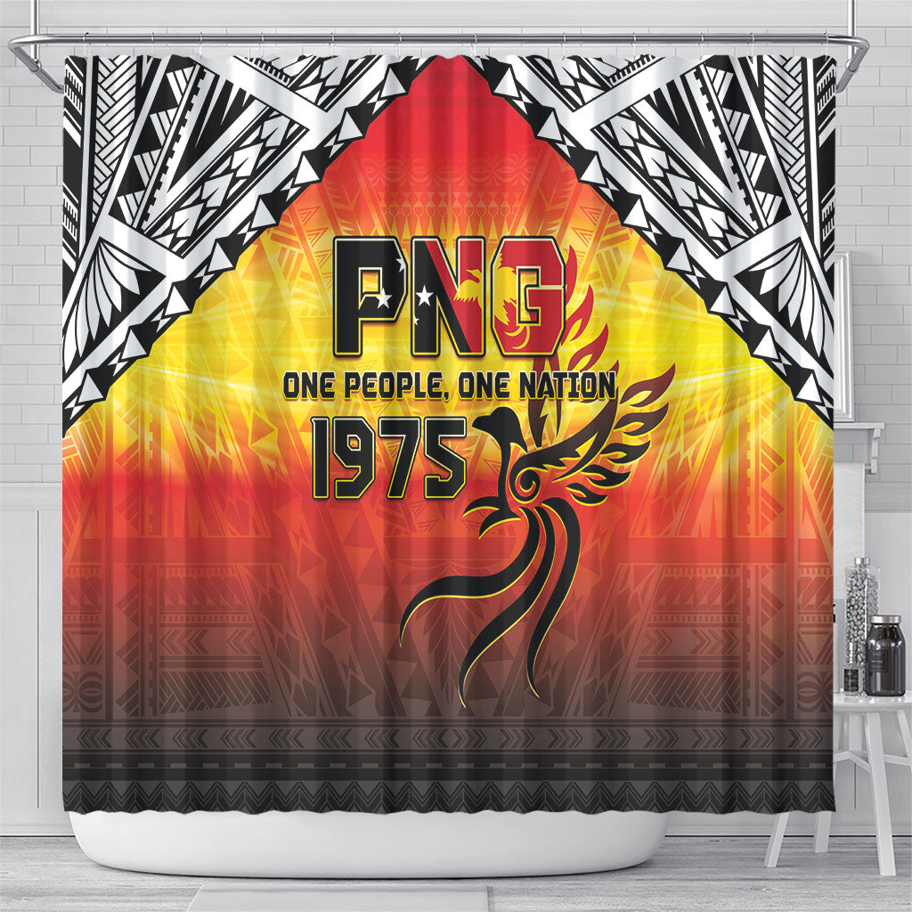 Papua New Guinea Independence Day Shower Curtain One People One Nation One PNG LT05 - Polynesian Pride