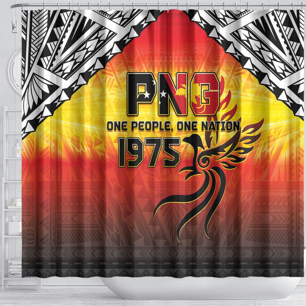 Papua New Guinea Independence Day Shower Curtain One People One Nation One PNG LT05 - Polynesian Pride