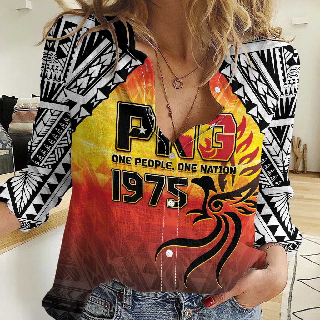 Papua New Guinea 49th Independence Day Women Casual Shirt One People One Nation One PNG