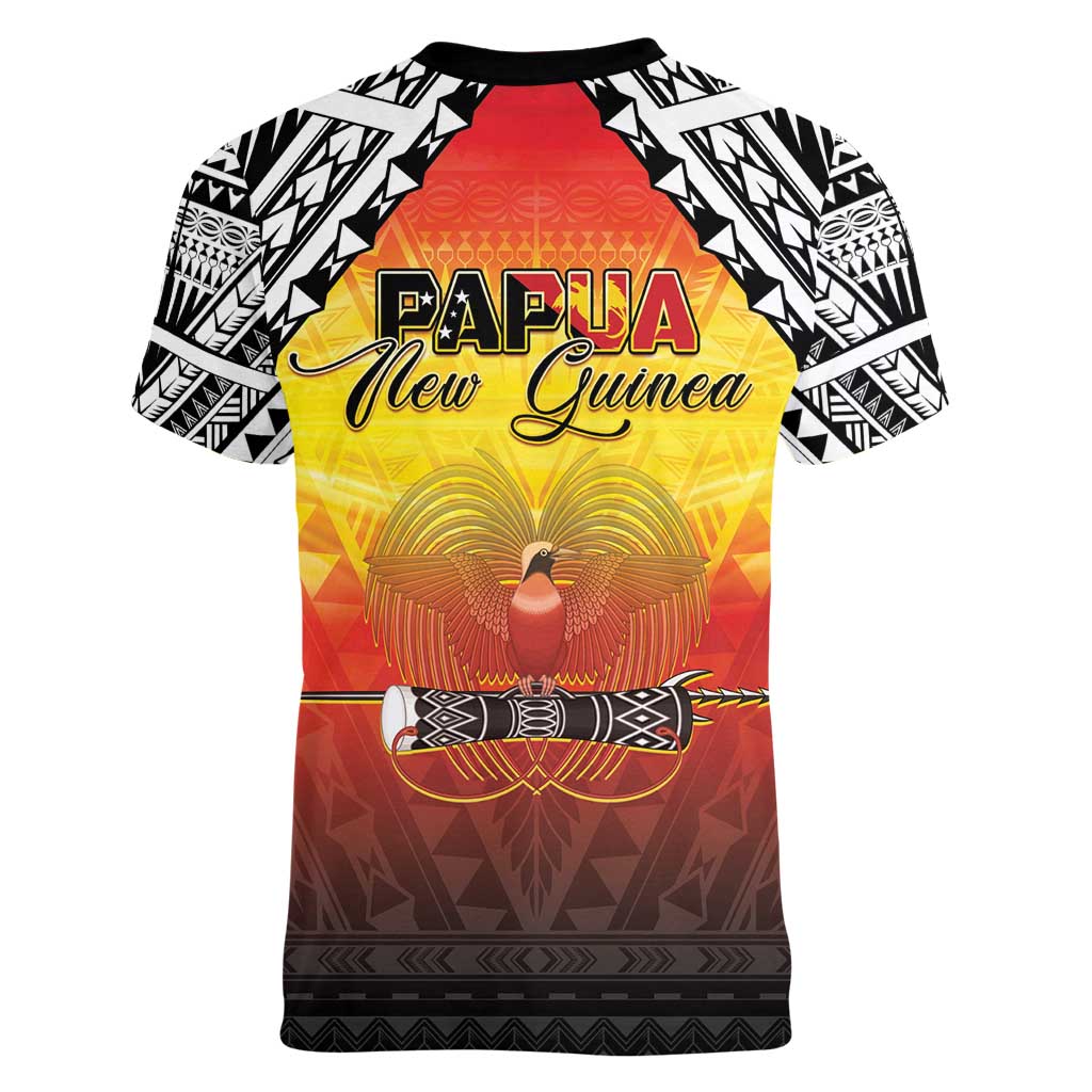 Papua New Guinea 49th Independence Day Women V-Neck T-Shirt One People One Nation One PNG