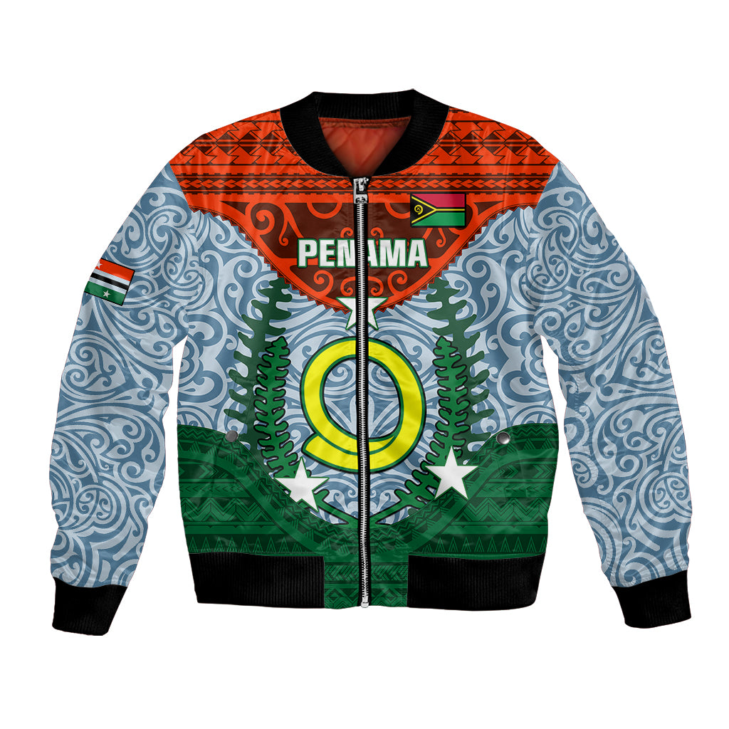 Vanuatu Penama Province Bomber Jacket Vanuatuan Coat Of Arms Polynesian Pattern LT05 Unisex Green - Polynesian Pride