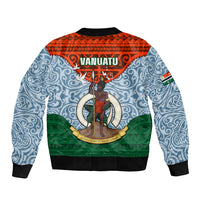 Vanuatu Penama Province Bomber Jacket Vanuatuan Coat Of Arms Polynesian Pattern LT05 - Polynesian Pride