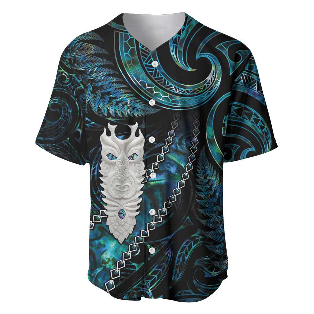 New Zealand Aotearoa Baseball Jersey Maori Tane Te Waiora Paua Shell Glitter Turquoise LT05 Turquoise - Polynesian Pride