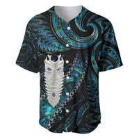 New Zealand Aotearoa Baseball Jersey Maori Tane Te Waiora Paua Shell Glitter Turquoise LT05 Turquoise - Polynesian Pride