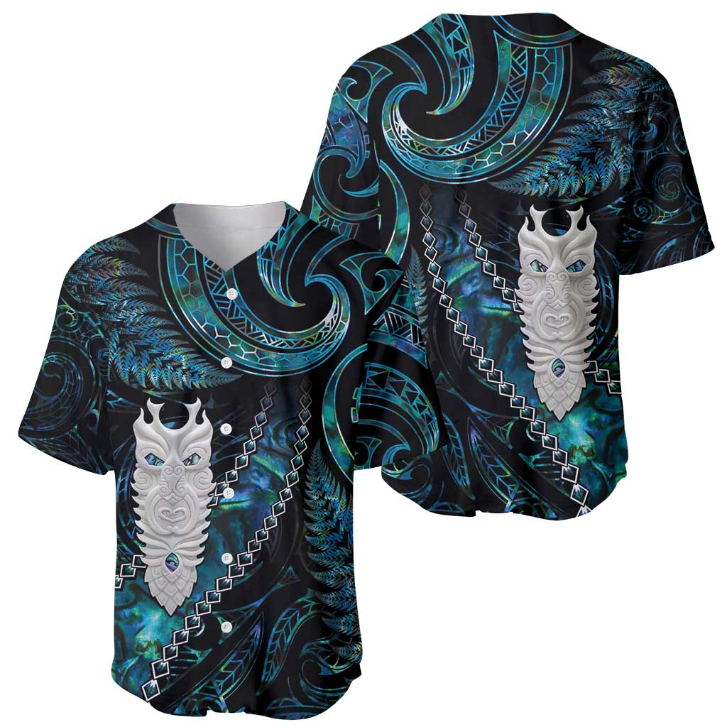 New Zealand Aotearoa Baseball Jersey Maori Tane Te Waiora Paua Shell Glitter Turquoise LT05 - Polynesian Pride