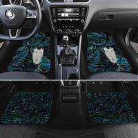 New Zealand Aotearoa Car Mats Maori Tane Te Waiora Paua Shell Glitter Turquoise
