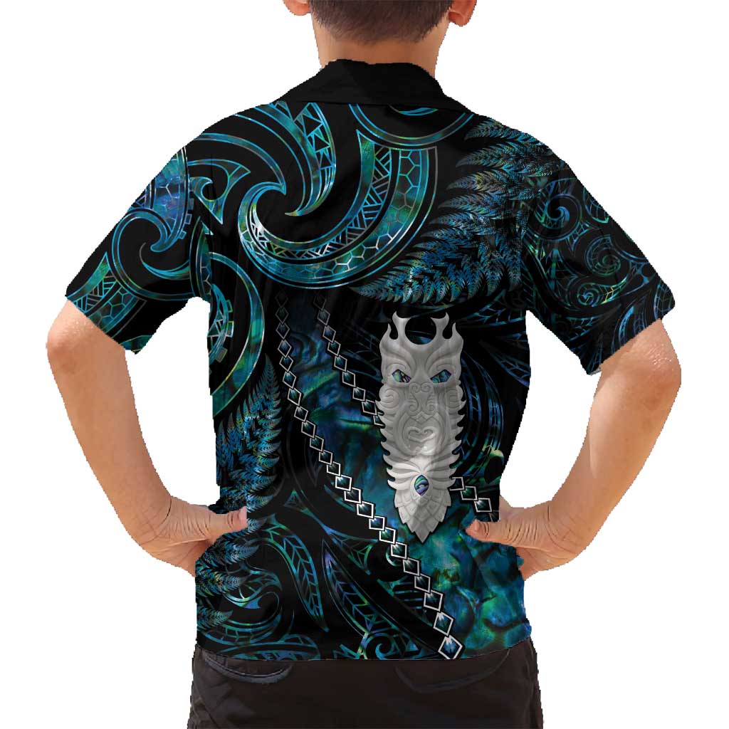 New Zealand Aotearoa Family Matching Tank Maxi Dress and Hawaiian Shirt Maori Tane Te Waiora Paua Shell Glitter Turquoise LT05 - Polynesian Pride