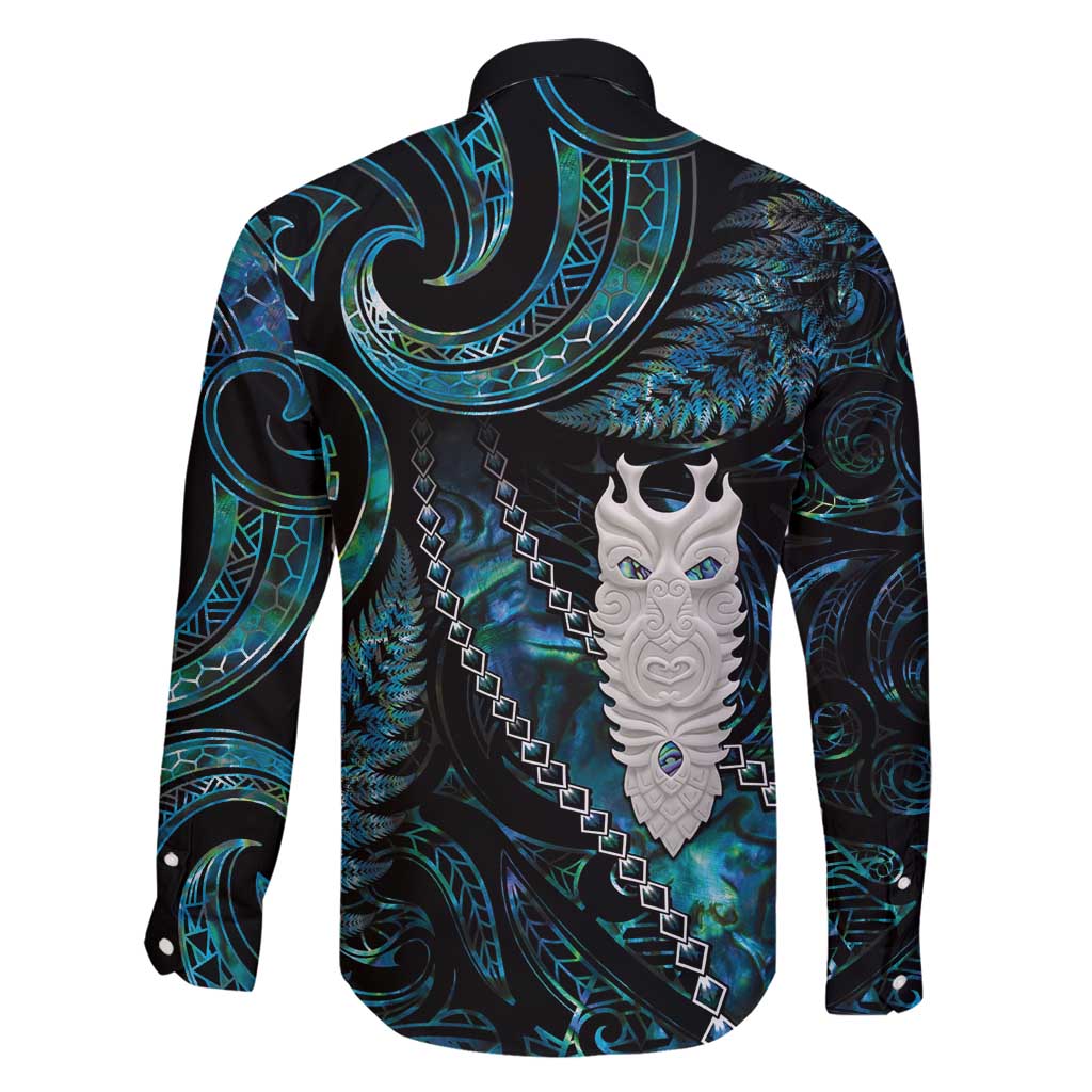 New Zealand Aotearoa Family Matching Tank Maxi Dress and Hawaiian Shirt Maori Tane Te Waiora Paua Shell Glitter Turquoise LT05 - Polynesian Pride