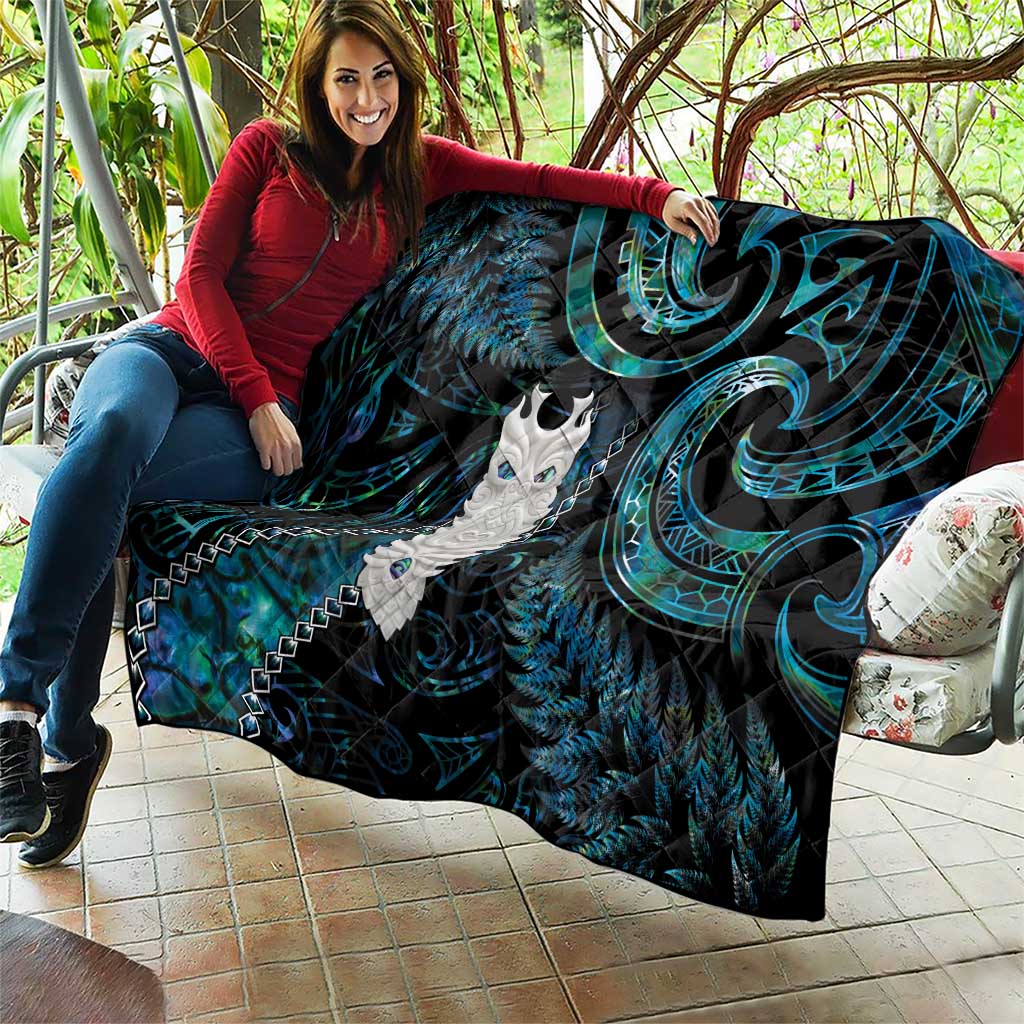 New Zealand Aotearoa Quilt Maori Tane Te Waiora Paua Shell Glitter Turquoise