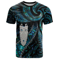 New Zealand Aotearoa T Shirt Maori Tane Te Waiora Paua Shell Glitter Turquoise LT05 Turquoise - Polynesian Pride