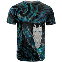 New Zealand Aotearoa T Shirt Maori Tane Te Waiora Paua Shell Glitter Turquoise LT05 - Polynesian Pride