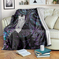 New Zealand Aotearoa Blanket Maori Tane Te Waiora Paua Shell Glitter Purple LT05 Purple - Polynesian Pride