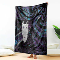New Zealand Aotearoa Blanket Maori Tane Te Waiora Paua Shell Glitter Purple LT05 - Polynesian Pride