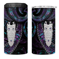 New Zealand Aotearoa 4 in 1 Can Cooler Tumbler Maori Tane Te Waiora Paua Shell Glitter Purple