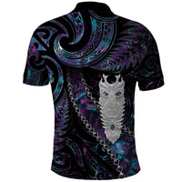 New Zealand Aotearoa Polo Shirt Maori Tane Te Waiora Paua Shell Glitter Purple