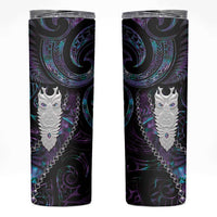 New Zealand Aotearoa Skinny Tumbler Maori Tane Te Waiora Paua Shell Glitter Purple